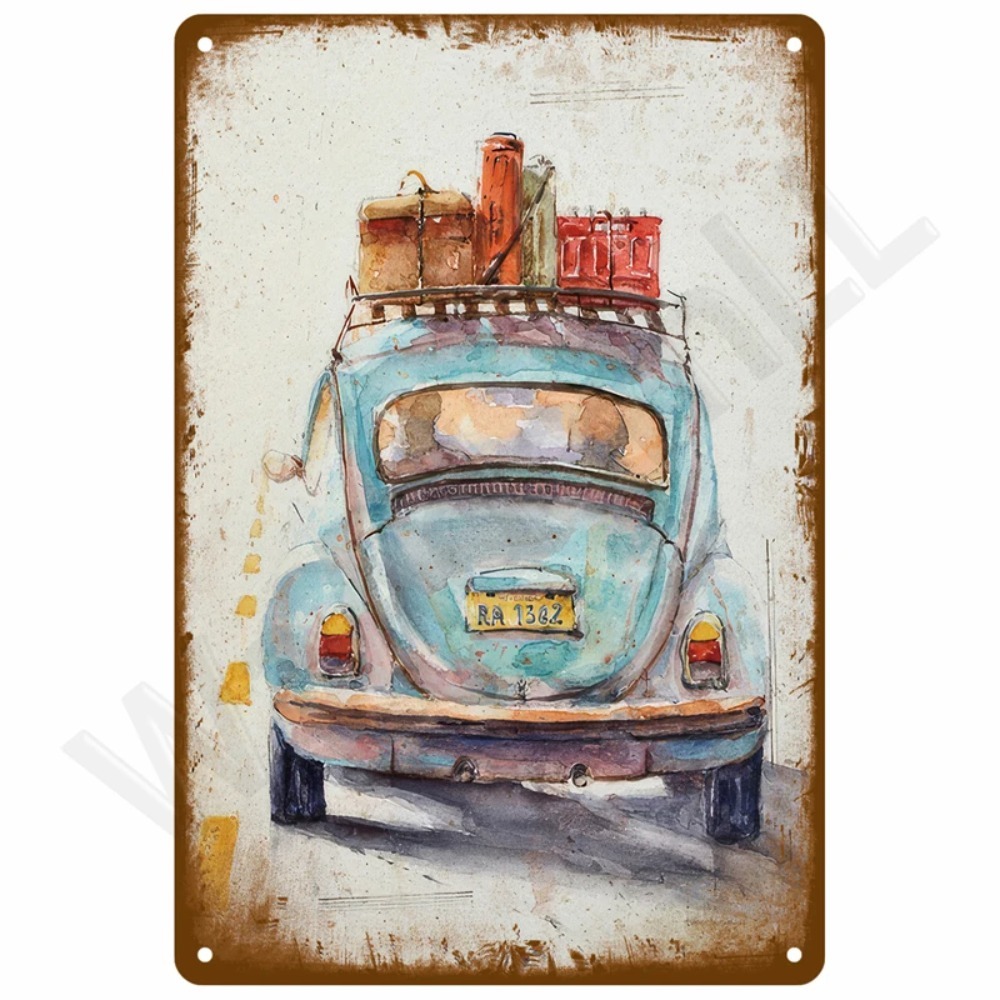 Vintage Retro Tin Signs Set -  - Tools For Motorcycle Workshop reseña y precio