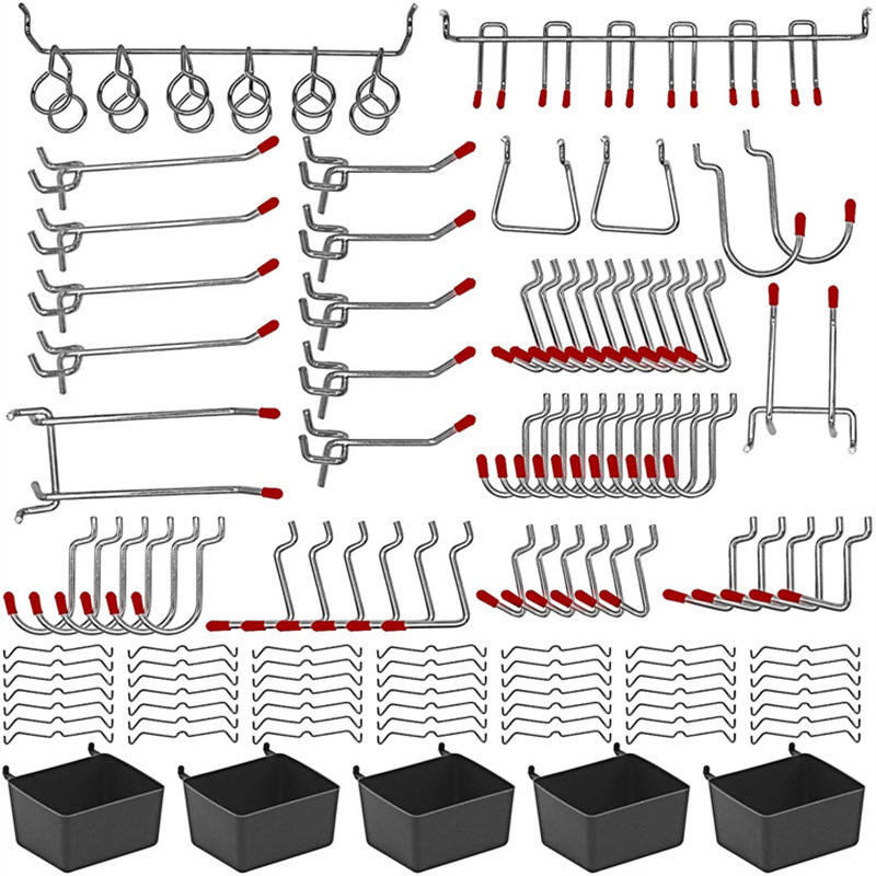 114 Pcs Pegboard Hooks Set Met - Workshop Tools Organizing reseña y precio