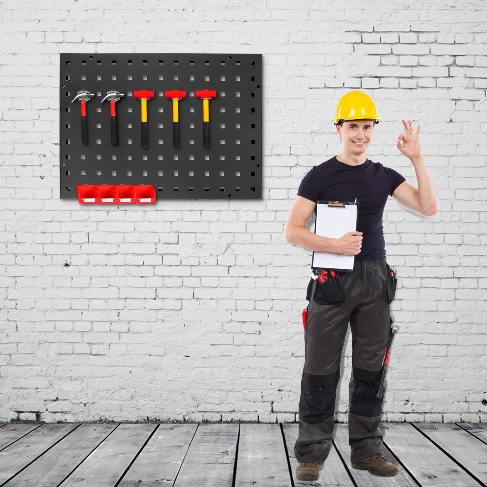 Square Hole Pegboard Steel Thi - Workshop Tools Wall reseña y precio