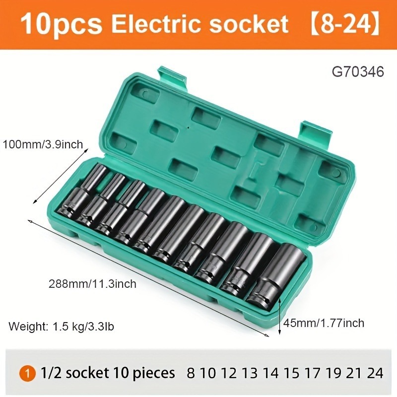 Socket Set 8–24mm 1/2-Inch Dri - Tools For Motorcycle Workshop reseña y precio
