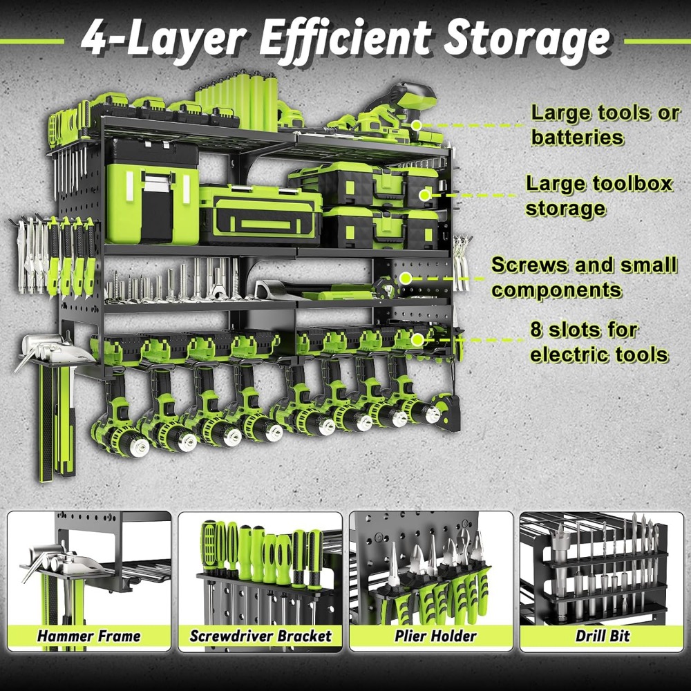 Heavy Duty 4 Tier 8 Slot Wall  - Workshop Tools Wall reseña y precio