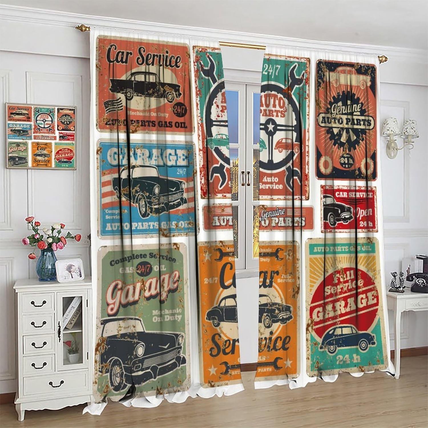 Garage Curtains, Vintage Man D - Workshop Tools Youtube reseña y precio
