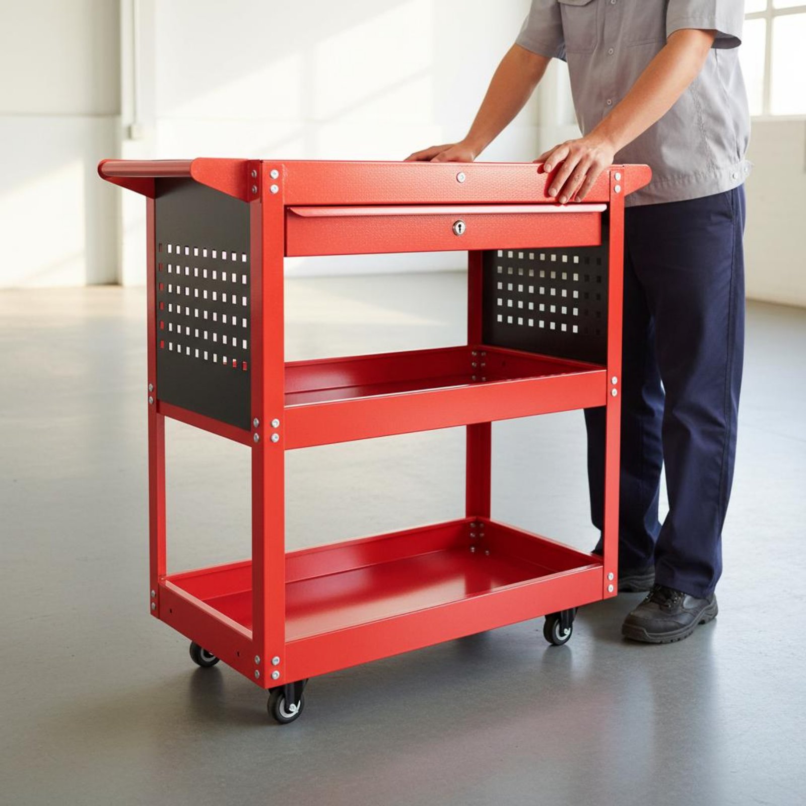 3-Tier Tool Cart Thickened Ste - Tools For Garage Workshop reseña y precio