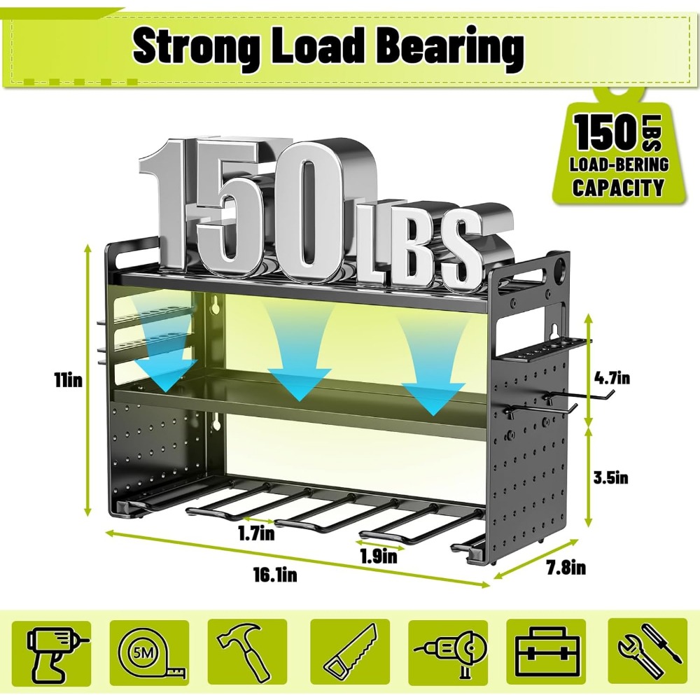 Wall Mount Tool Organizer with - Workshop Tools Wall reseña y precio