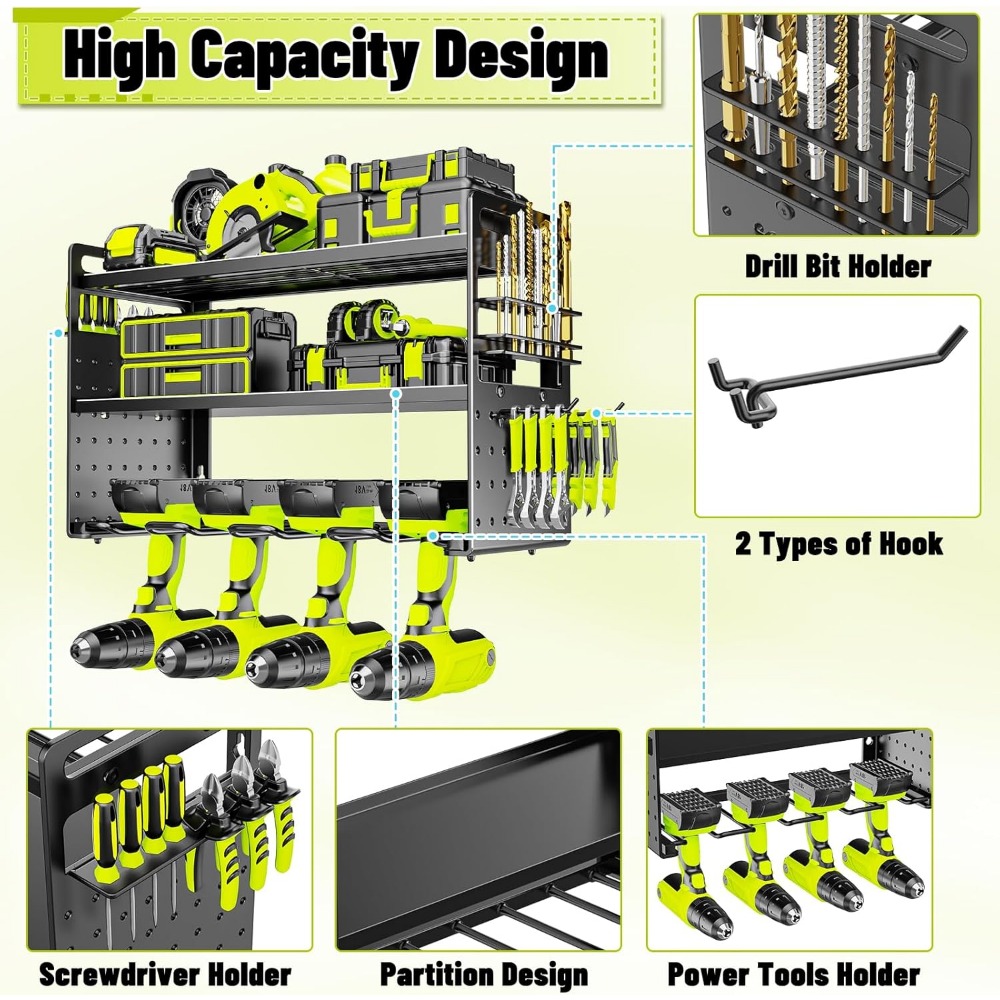 Wall Mount Tool Organizer with - Workshop Tools Wall reseña y precio