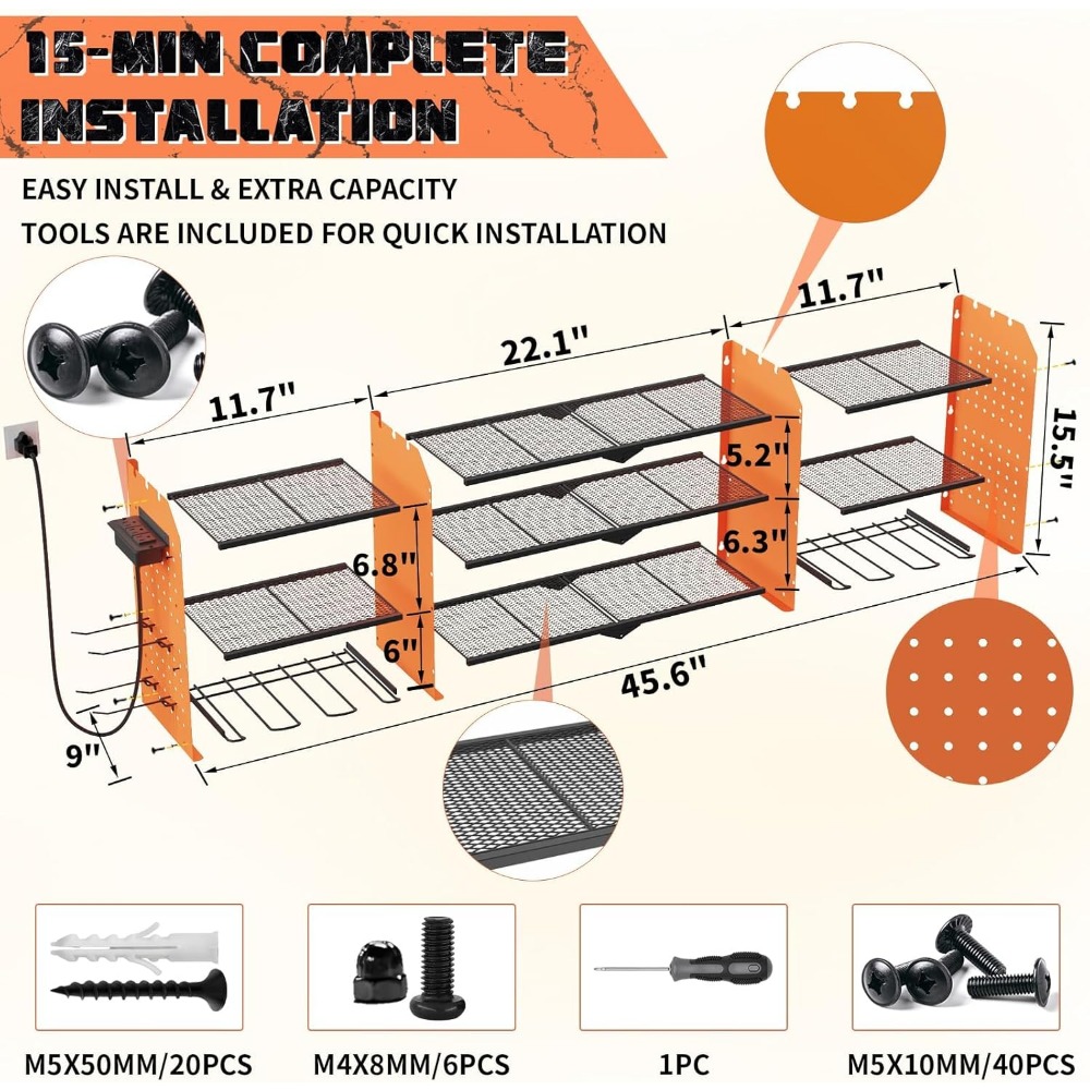 Large Wall Mount Tool Organize - Workshop Tools Wall reseña y precio