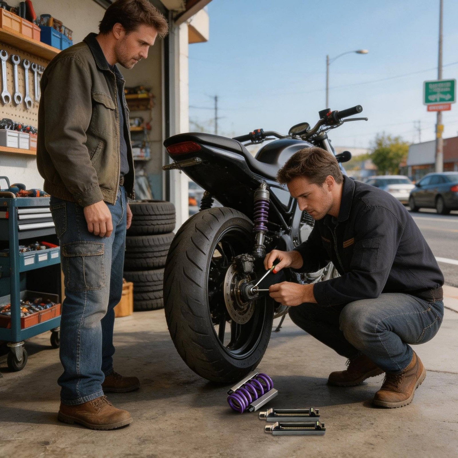 Motorcycle Shock Coil Compress - Tools For Motorcycle Workshop reseña y precio